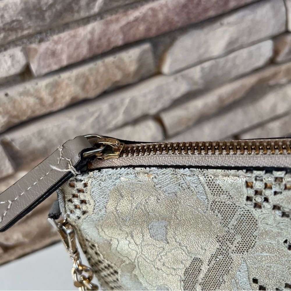 Vittoria Napoli Italian Leather Rose Gold Wedding Party Crossbody Clutch Purse - Picture 10 of 16